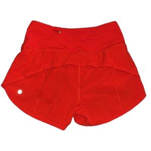 carnation red 4” lululemon high rise speed ups size 4